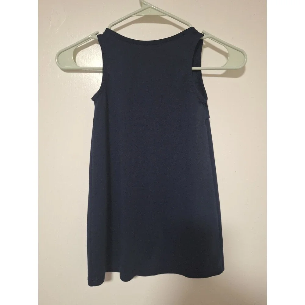 Childrens Place Girls Sleeveless Empire‎ Waist Dress Navy Blue Knit Size XS 4